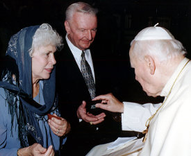 Joe and Ann Brennan with Pope John Paul II