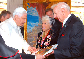 Joe and Ann Brennan with Pope Benedict XVI